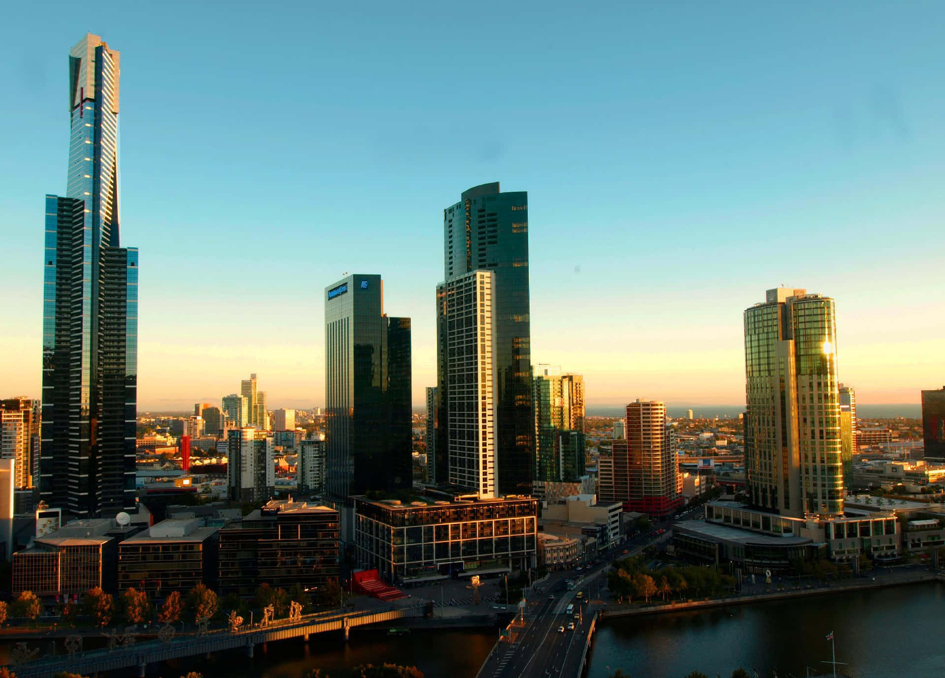 Skyline De La Tour Eureka Au Coucher De Soleil Fond d'écran