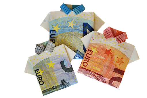 Euro Banknotes Folded Shirts PNG