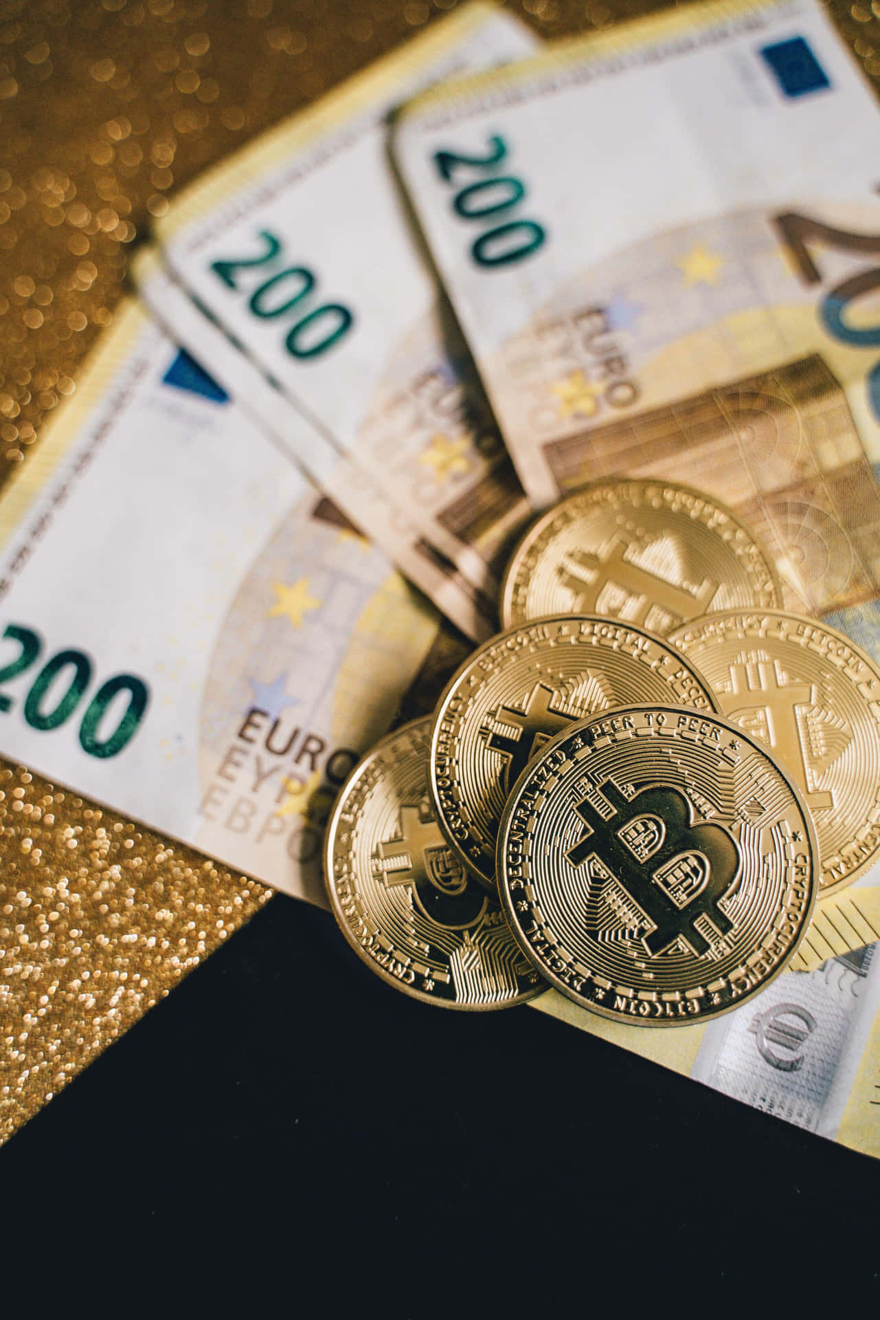Euro Bitcoin Wealth Concept Wallpaper