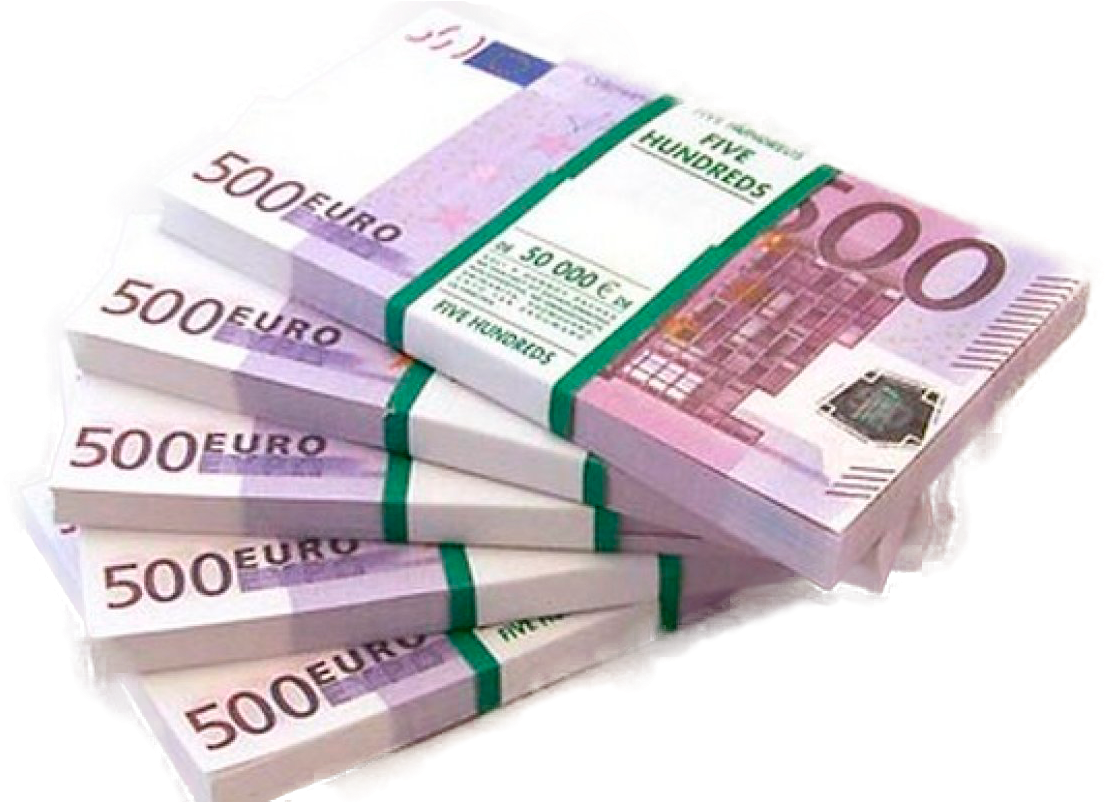 Euro Currency Bundles Stacked PNG