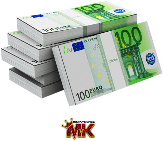 Euro Currency Stacks3 D Render PNG