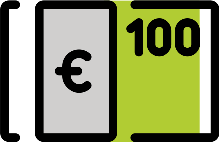 Euro Currency Symbol100 Bill Graphic PNG