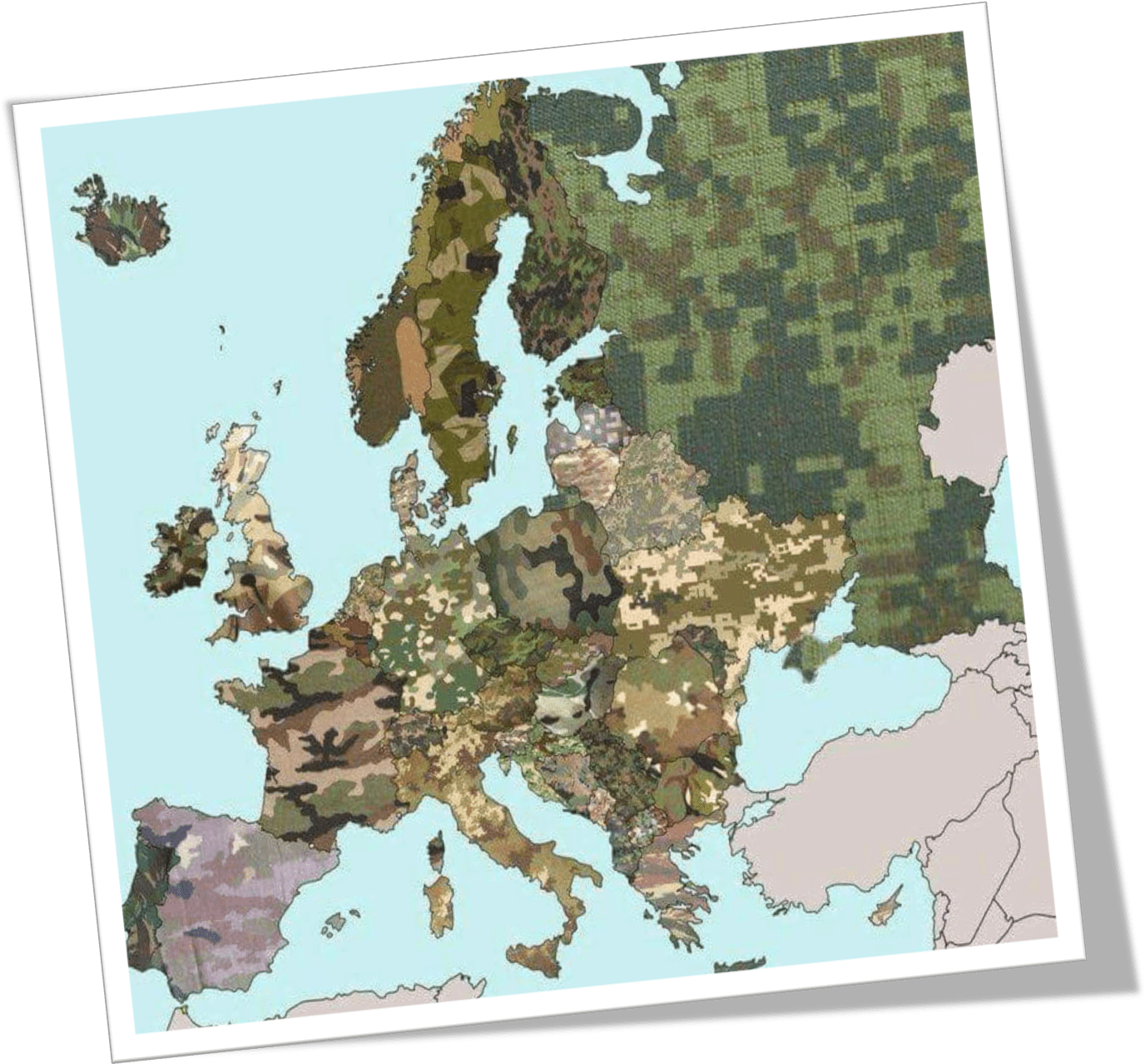Europe Camouflage Pattern Map PNG