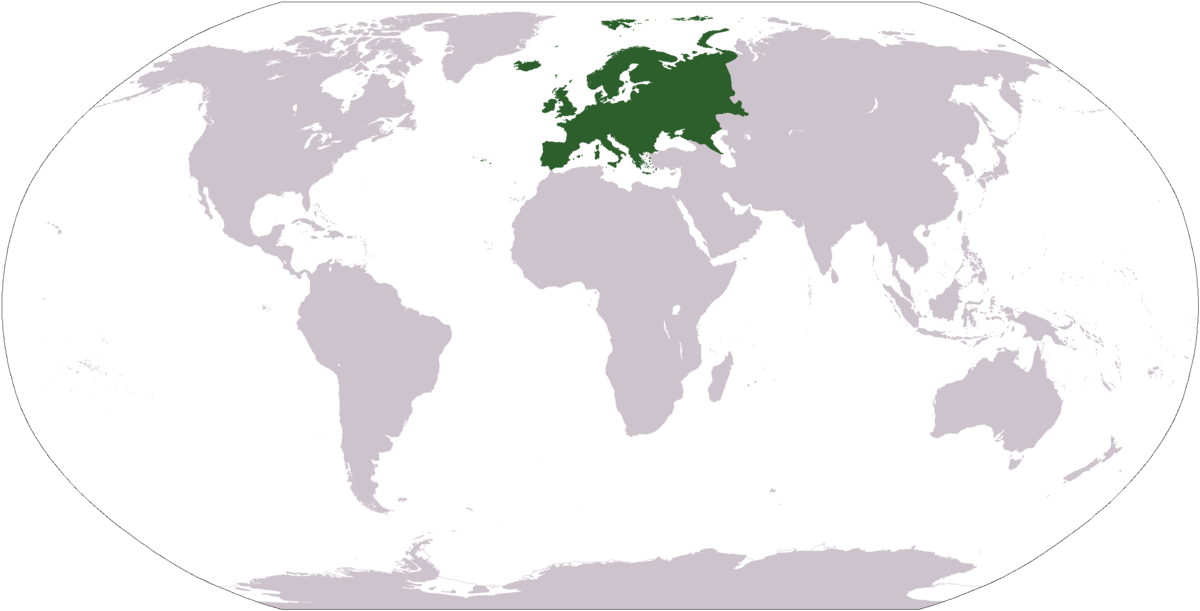 Europe Highlighted World Map PNG