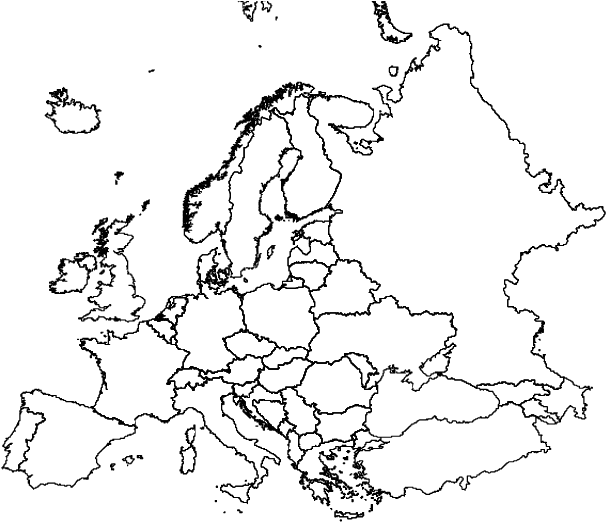 Europe Outline Map PNG