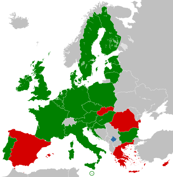 Europe Recognitionof Kosovo Map PNG