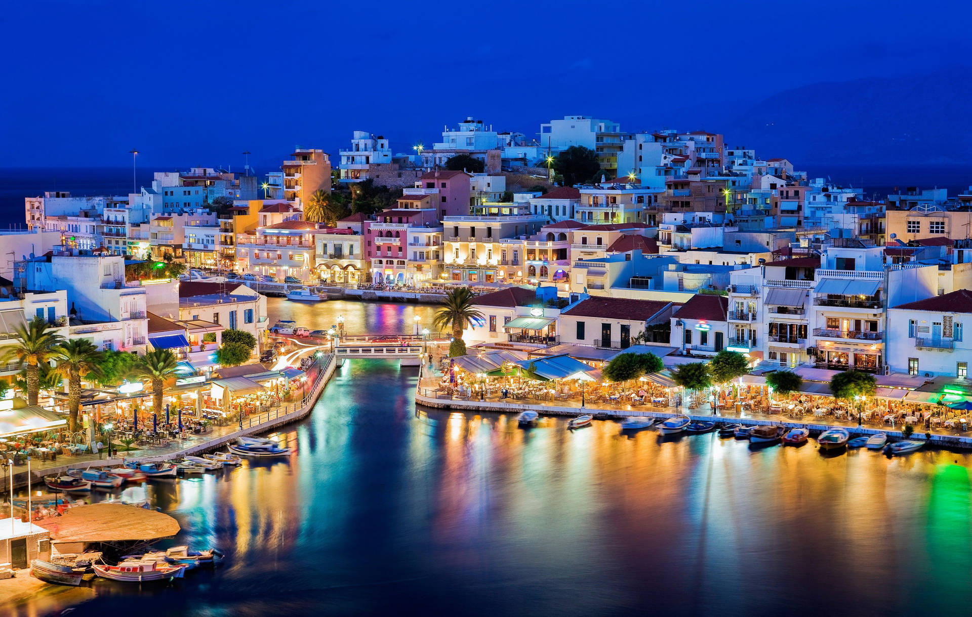 Europe's Santorini Lights In Greece Picture