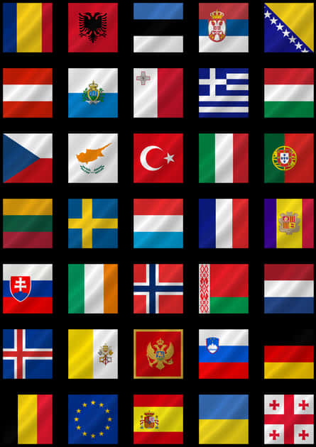 European Flags Collage PNG