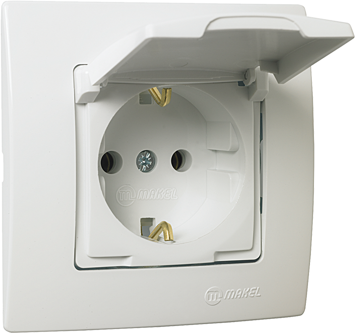 European Style Electrical Outlet With Cover PNG