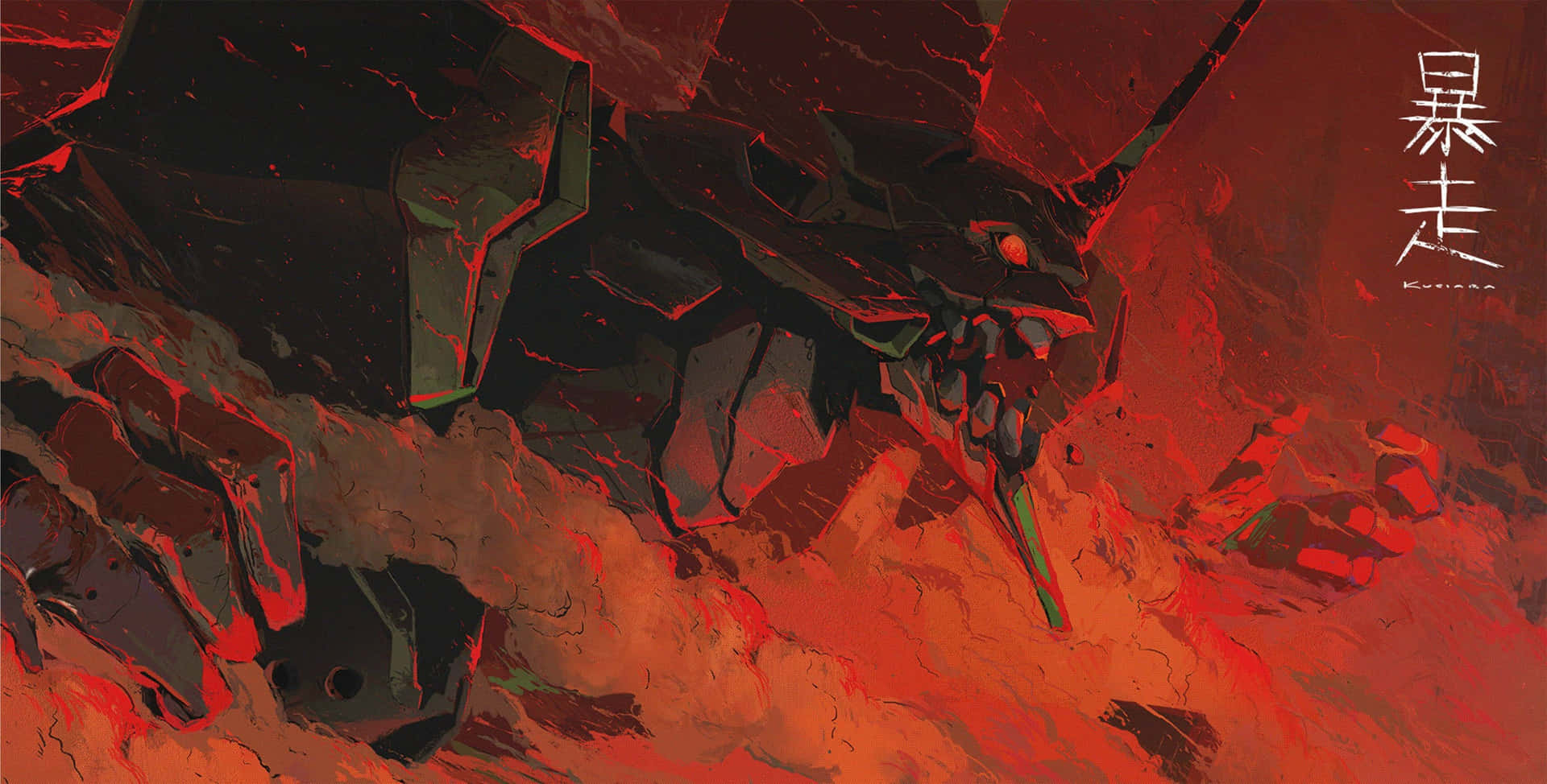 The Mighty Eva Unit-01 in Action Wallpaper