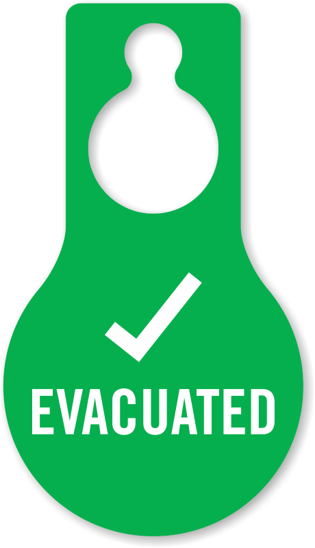 Evacuated Sign Graphic PNG