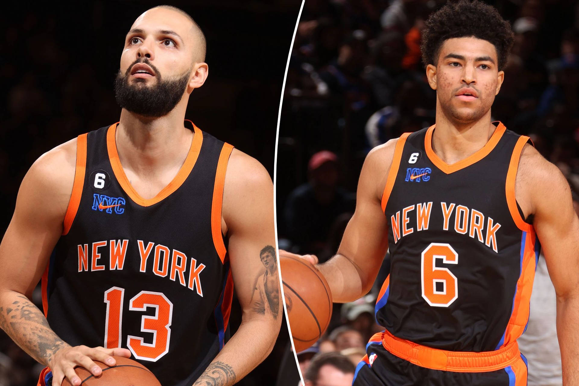 Evan Fournier And Quentin Grimes New York Knicks Background