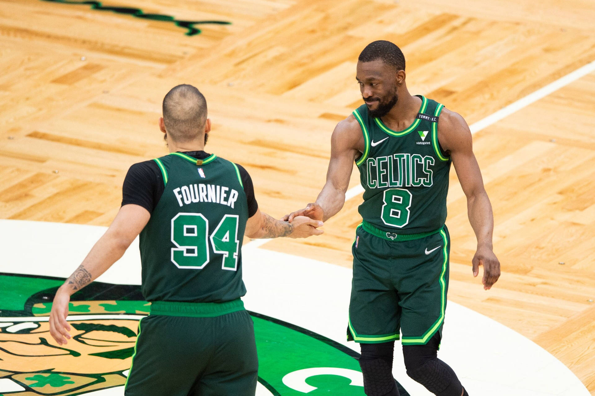 Evan Fournier Kemba Walker Celtics Vs. Miami Heat Wallpaper