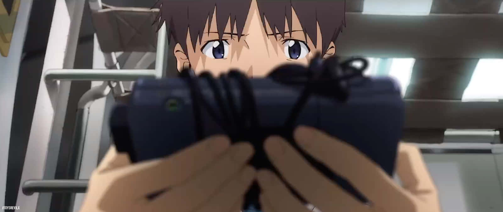 Evangelion 30 10 Shinji Holding A Device Wallpaper