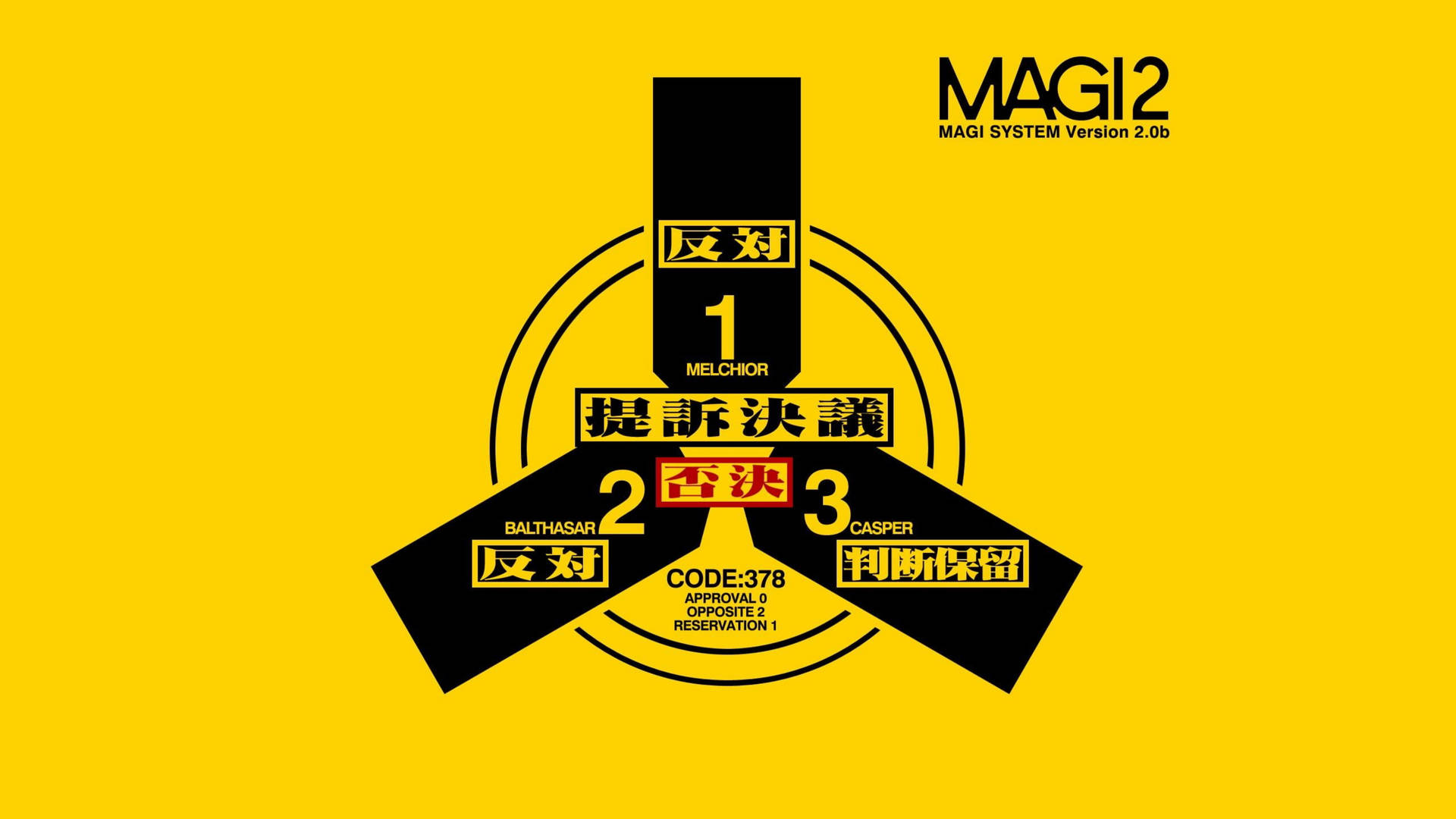 Evangelion 4K MAGI System Logo Tapet: Tag et magisk visuelt eventyr sammen med Evangelion-klassikerne. Wallpaper