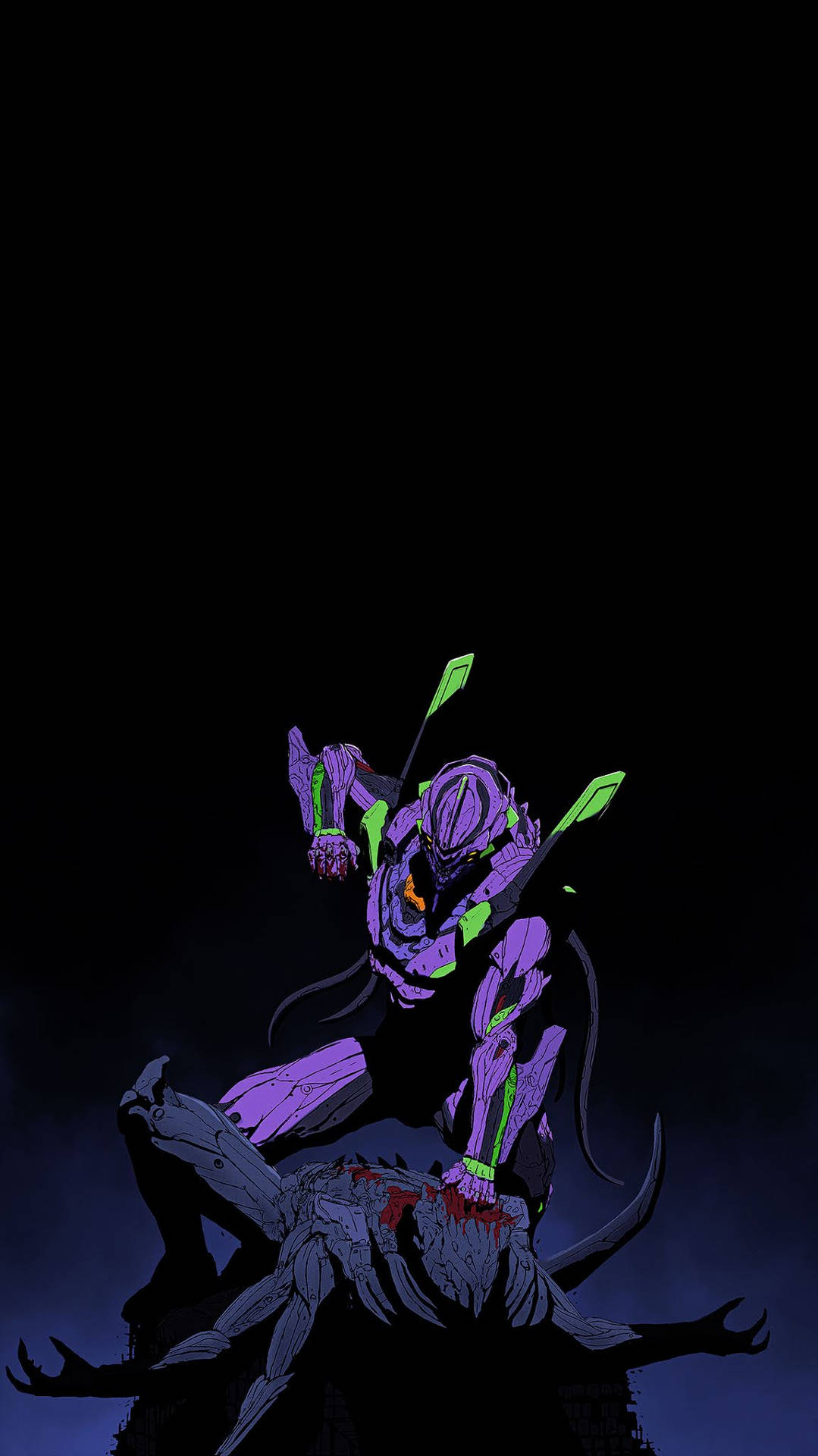 A Purple And Green Alien Is Fighting A Purple Monster Wallpaper