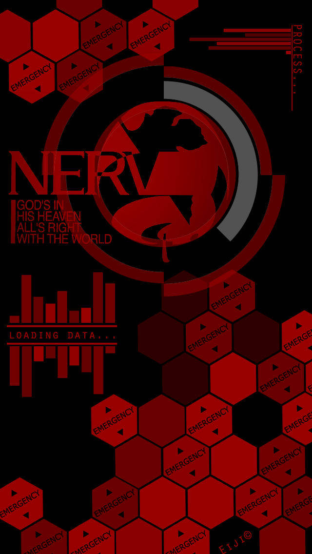 Nervein Rotes, Sechseckiges Logo Wallpaper