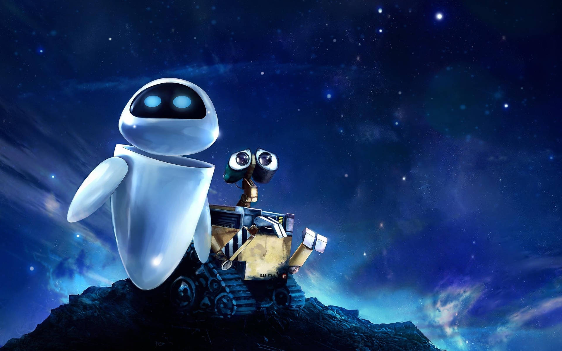 EVE And WALL E Blue Galaxy Wallpaper
