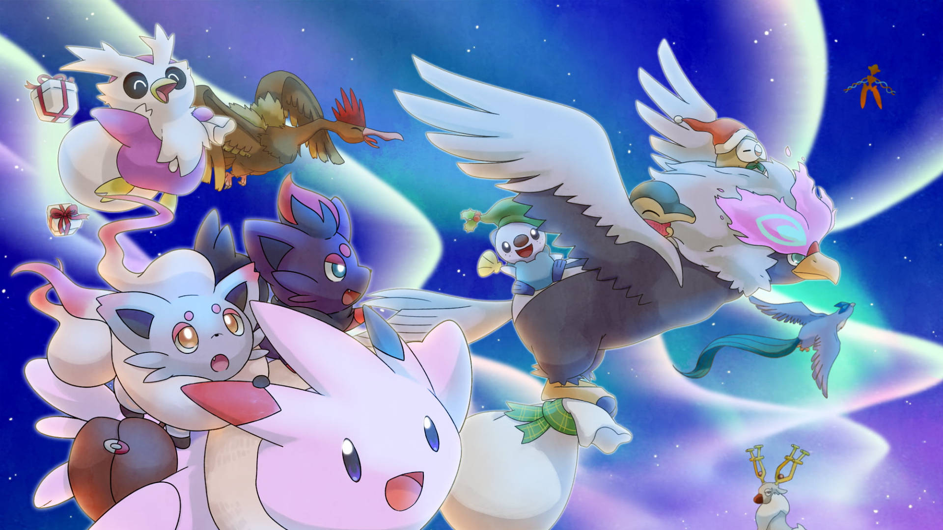 Evening Flight With Togekiss And Others Background