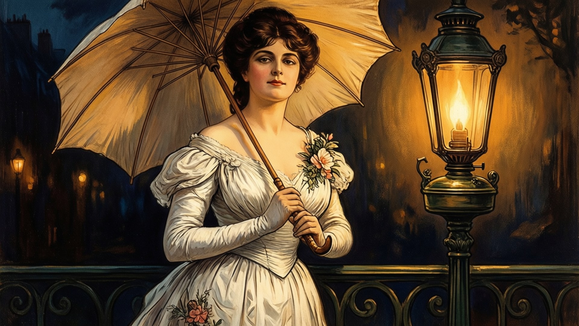 Élégance du Parasol du Soir Fonds d'écran