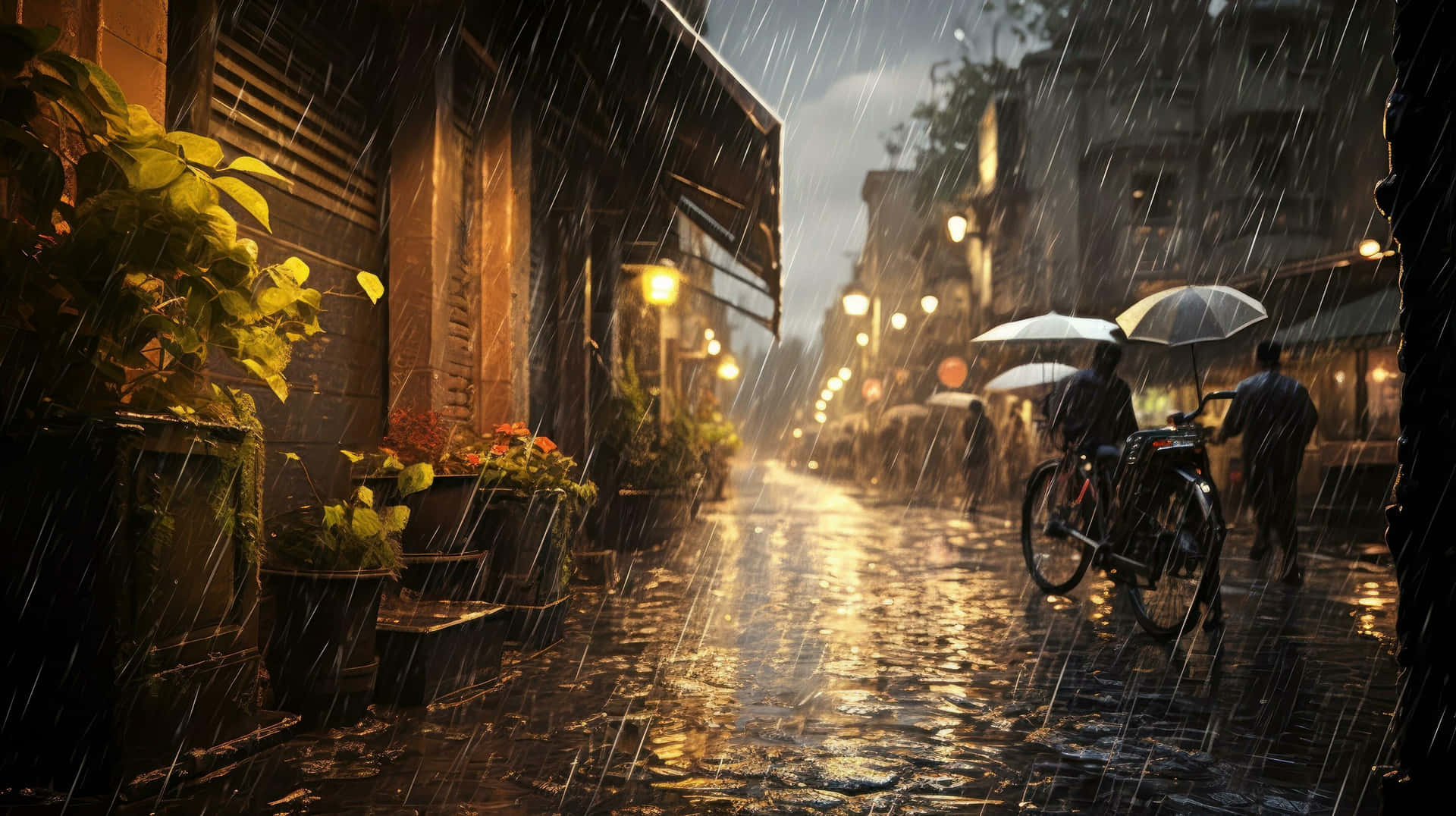 Evening_ Rain_on_ City_ Street.jpg Wallpaper