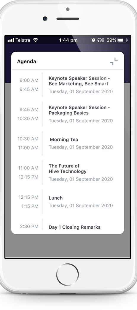 Event Agenda Smartphone Display PNG