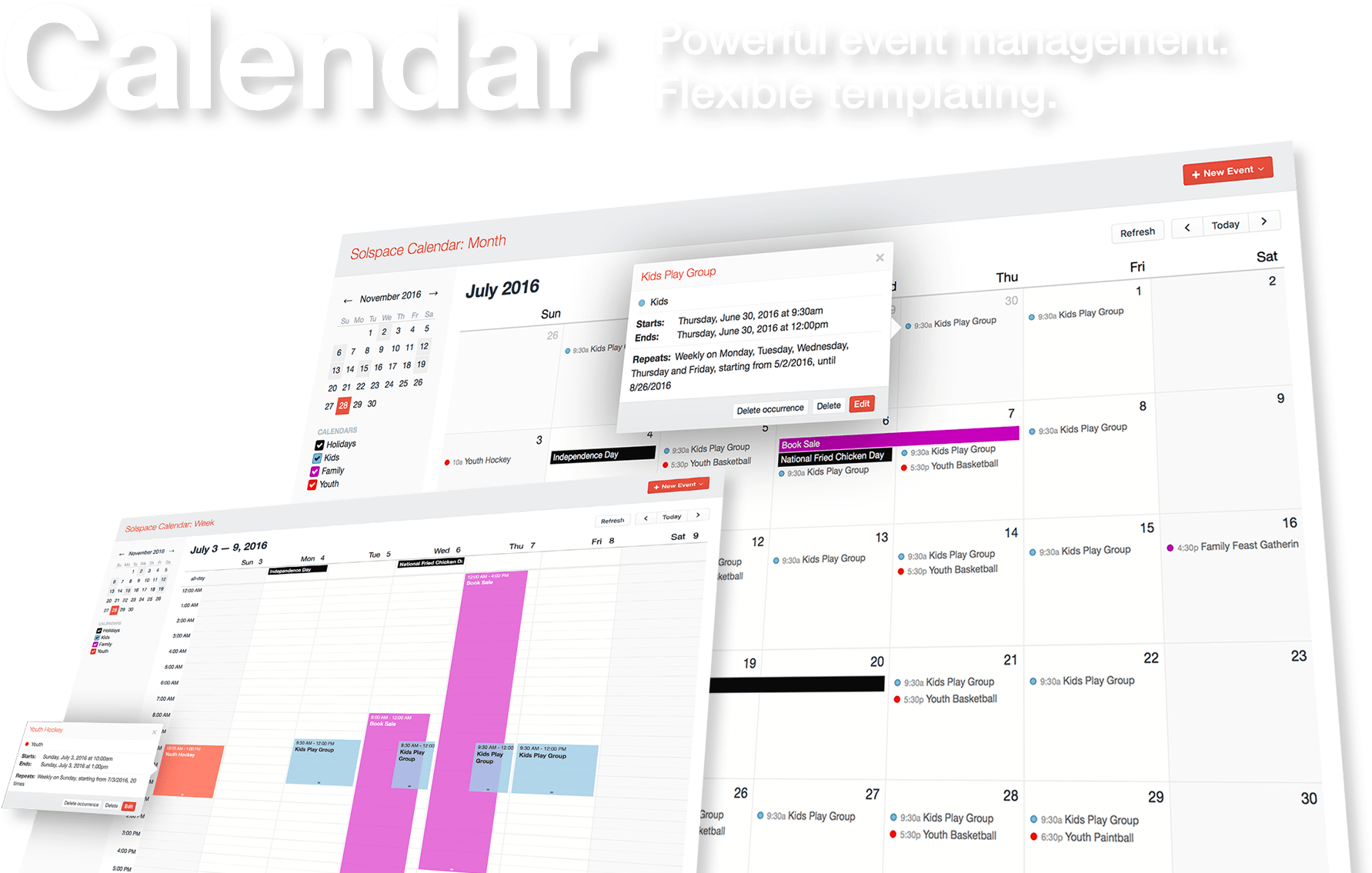 Event Management Calendar Software Screenshot PNG