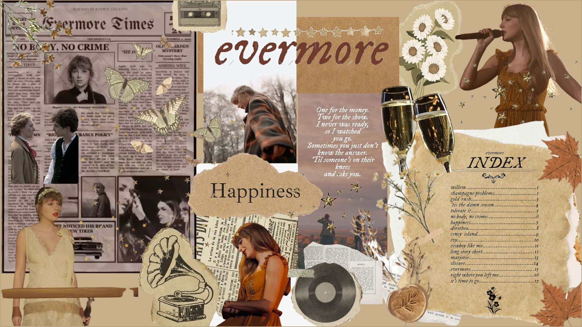 Evermore Aesthetic Collage Wallpaper