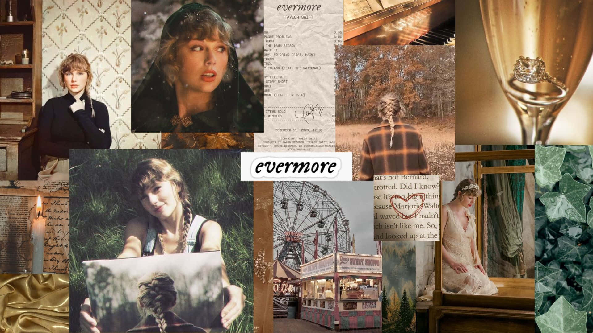 Evermore Album Collage Wallpaper