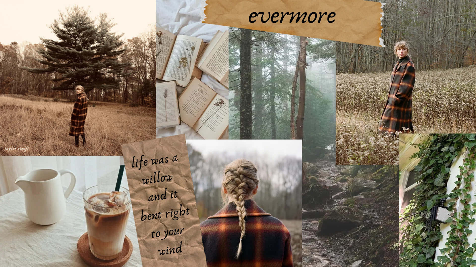 Evermore Inspired Collage Wallpaper