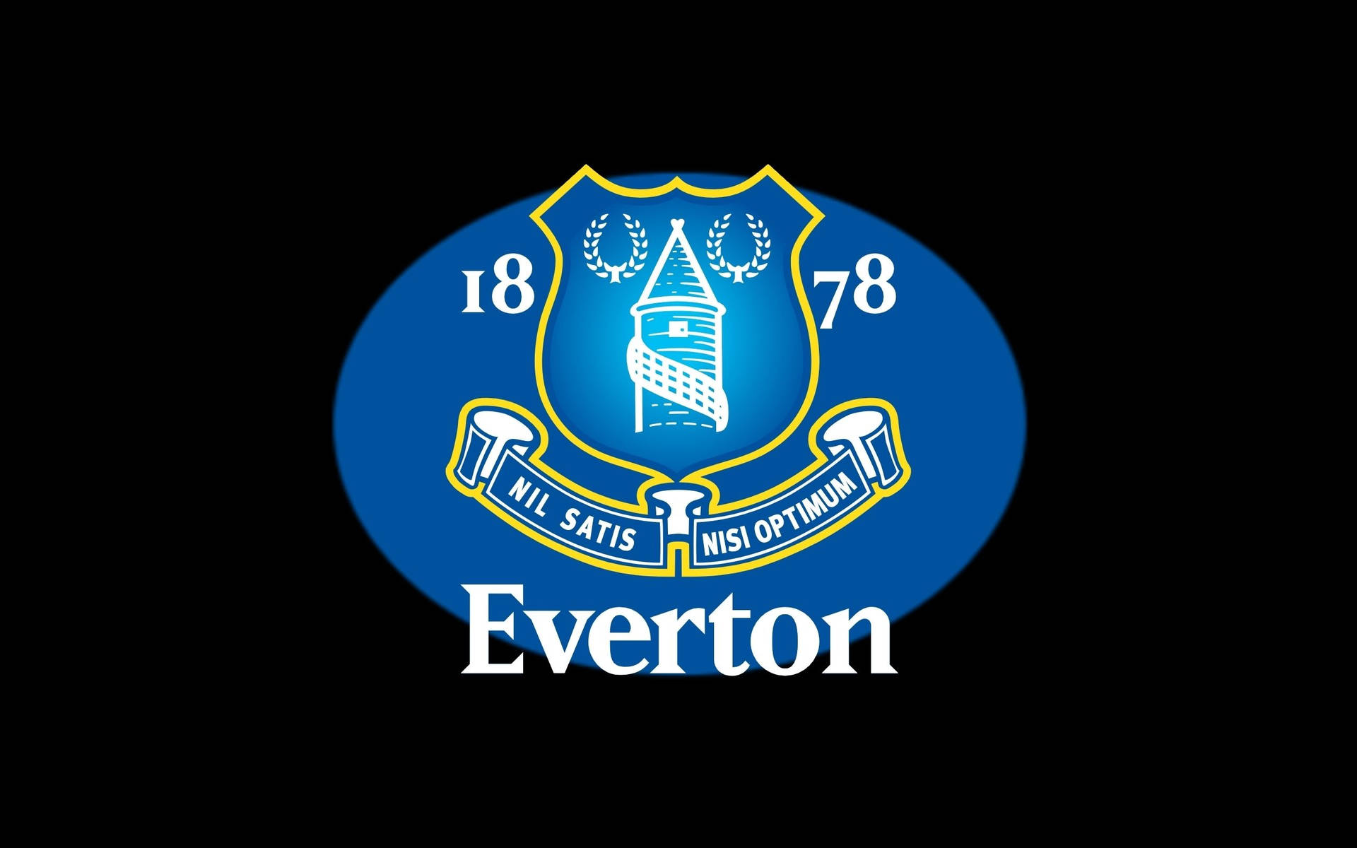 Everton F.C. Blå Logo På Sort Baggrund Wallpaper