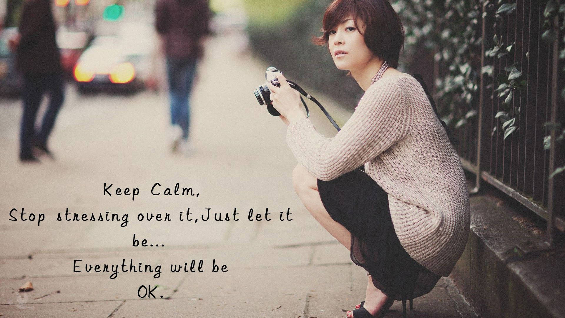Everything Will Be Okay Camera Woman Wallpaper