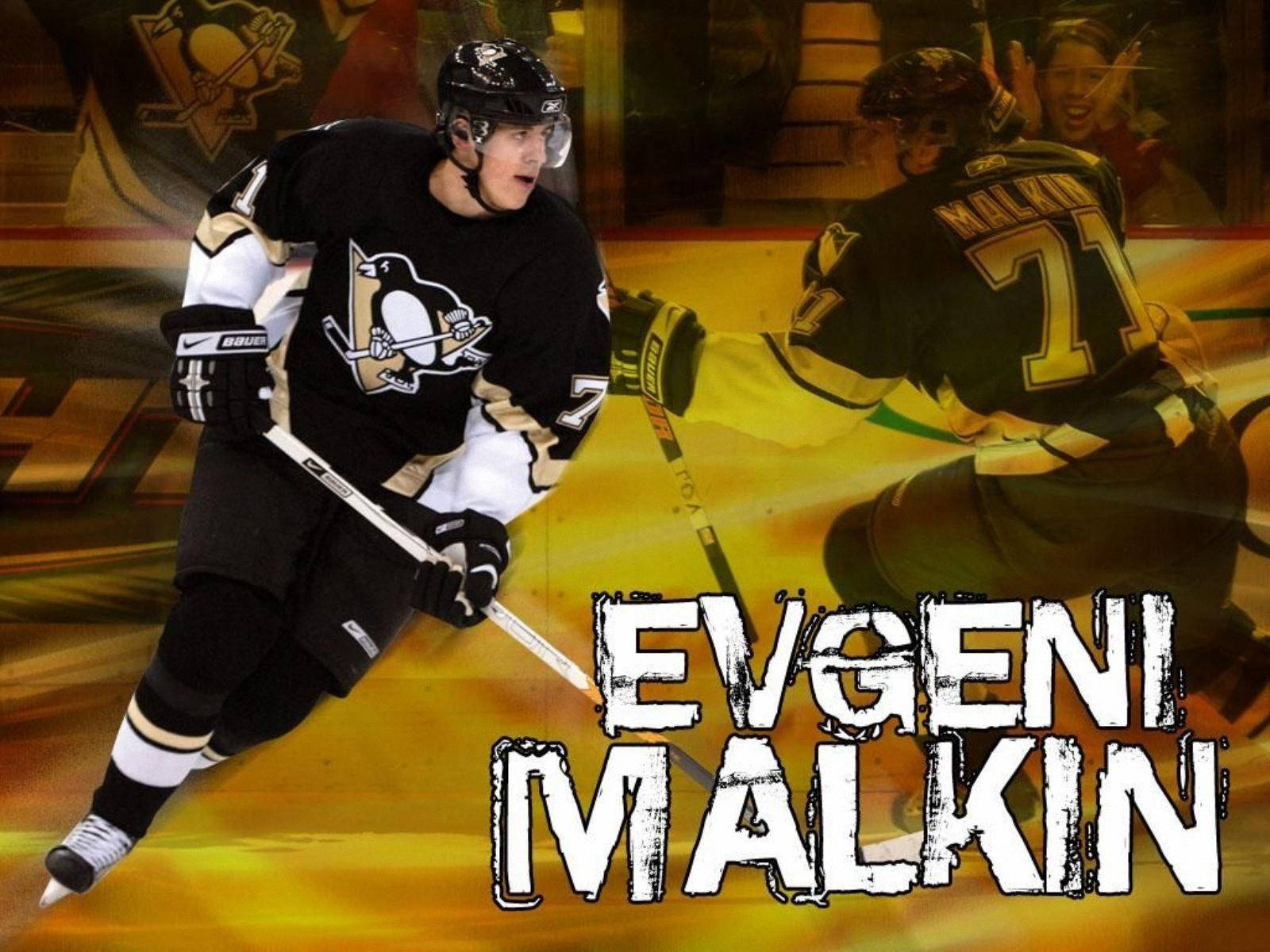 Evgenimalkin Poster Artistico Del Nome Pittsburgh Penguins. Sfondo