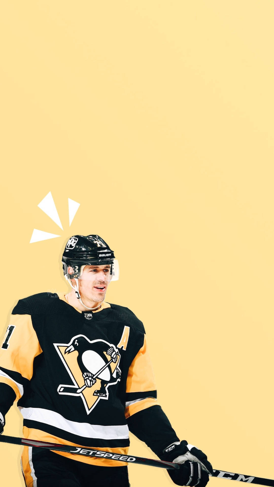 Evgenimalkin Pittsburgh Penguins Gult Fan Konstverk. Wallpaper