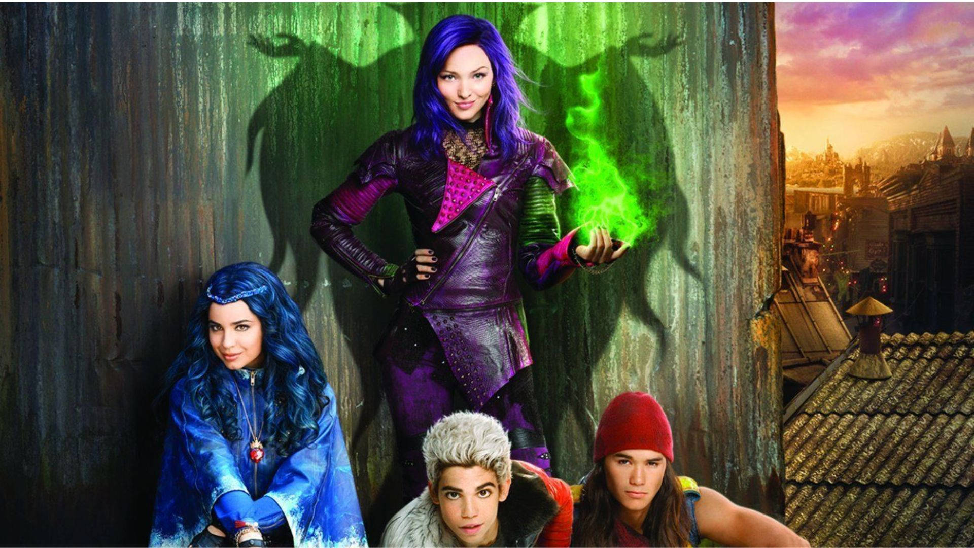 Evie, Mal, Carlos, And Jay Descendants 2 Background