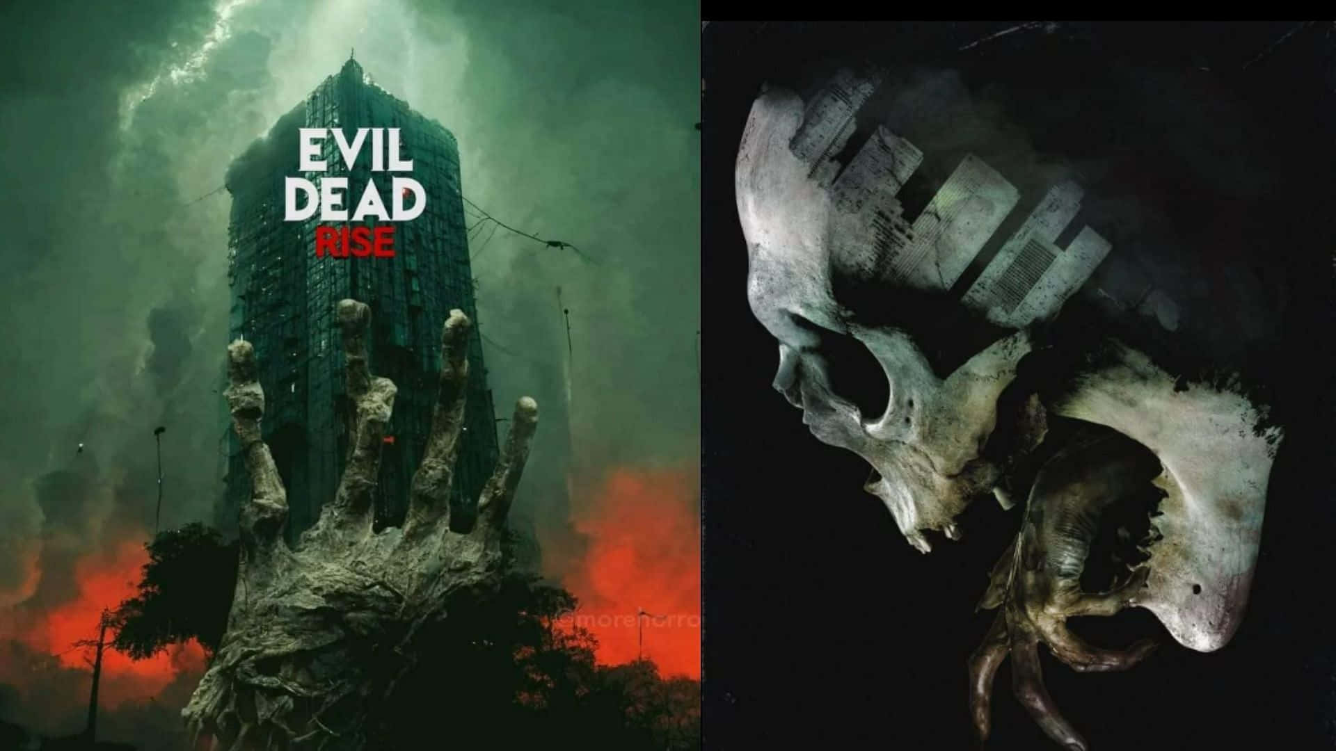 Evil Dead Rise Movie Posterand Skull Artwork Wallpaper