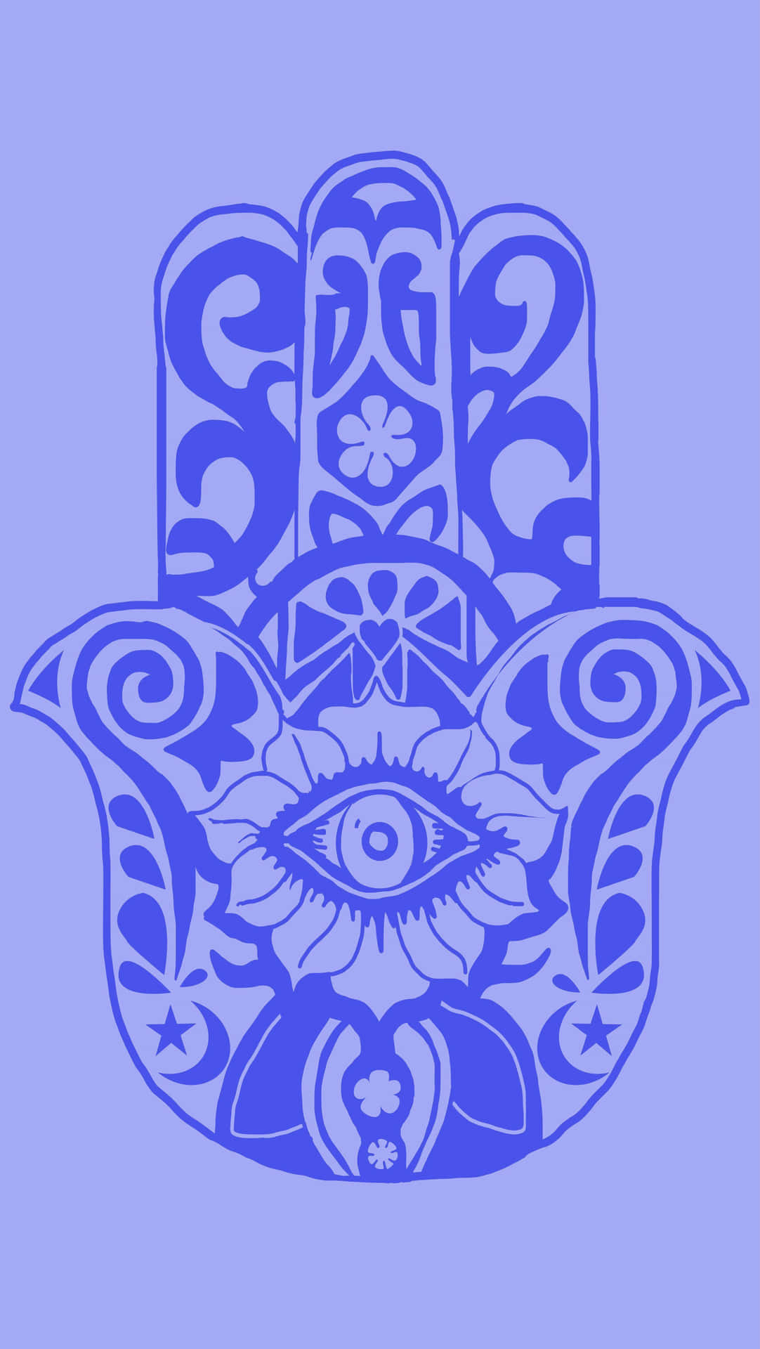 A Blue Hamsa Hand With An All Seeing Eye