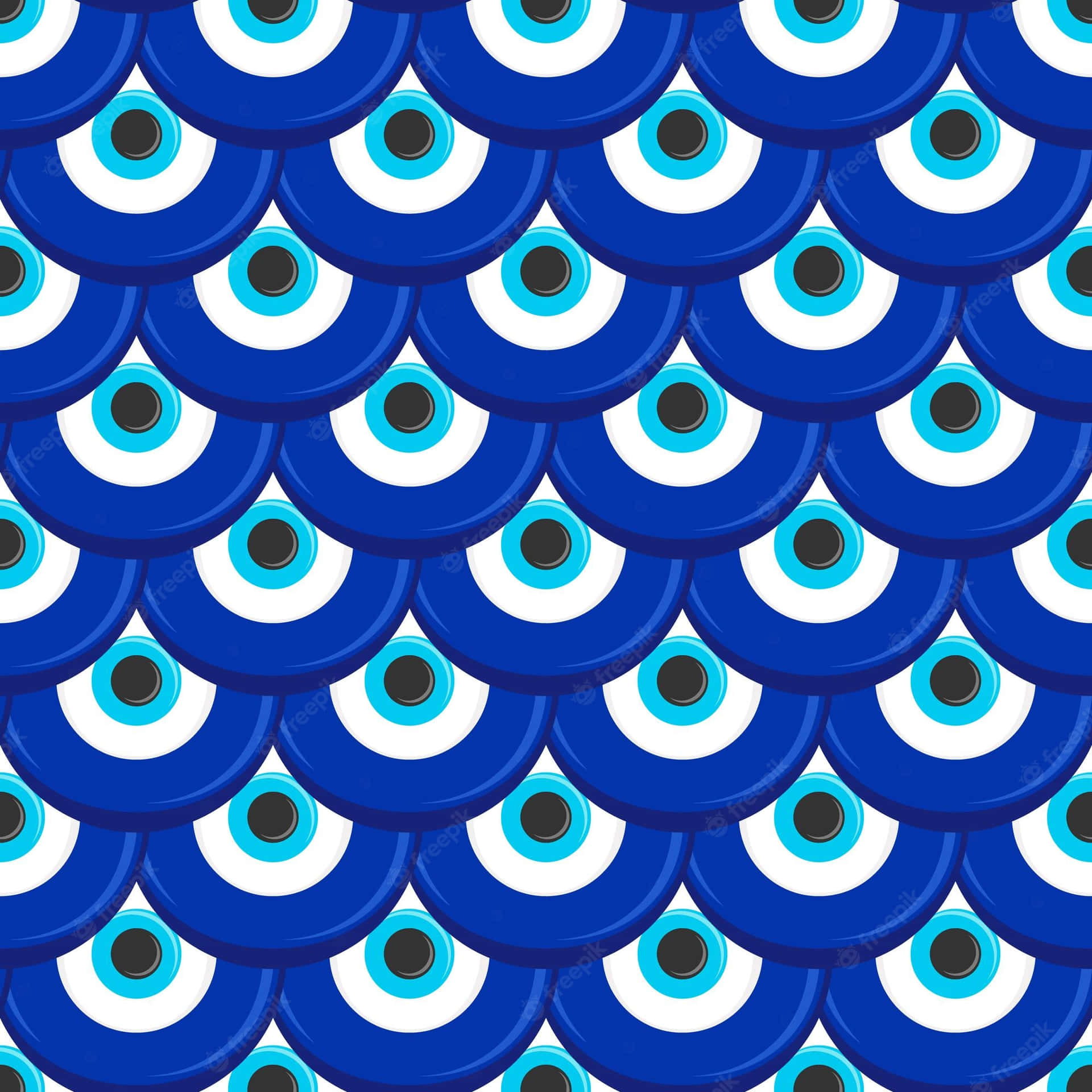 A Blue And White Evil Eye Pattern