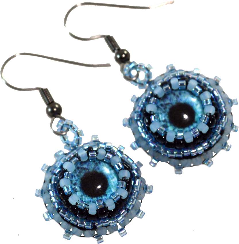 Evil Eye Beaded Earrings PNG