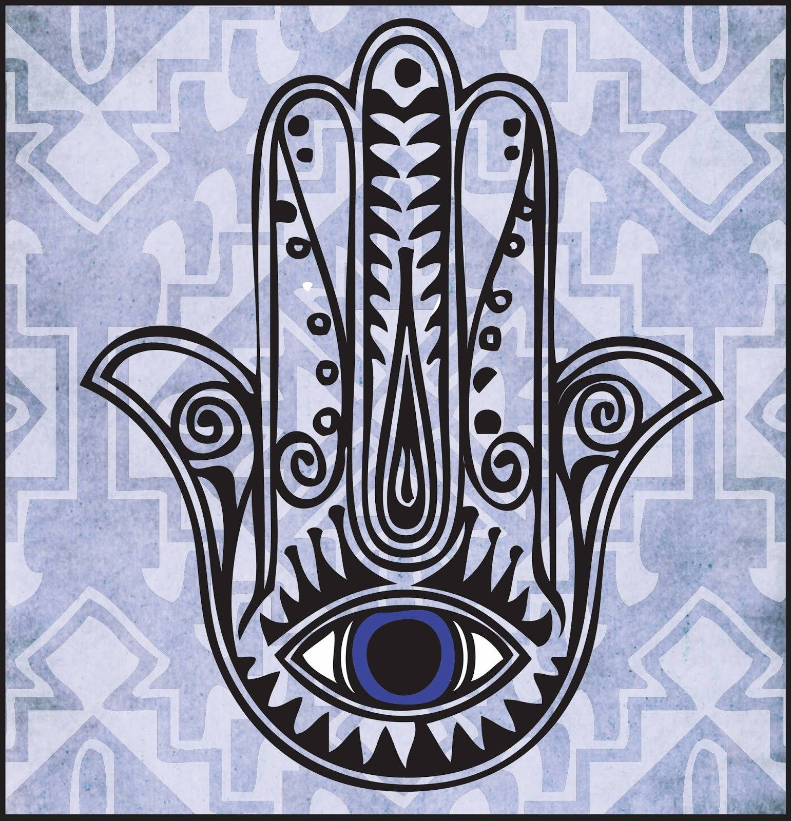 Mystical Evil Eye and Hamsa Hand Symbol Wallpaper