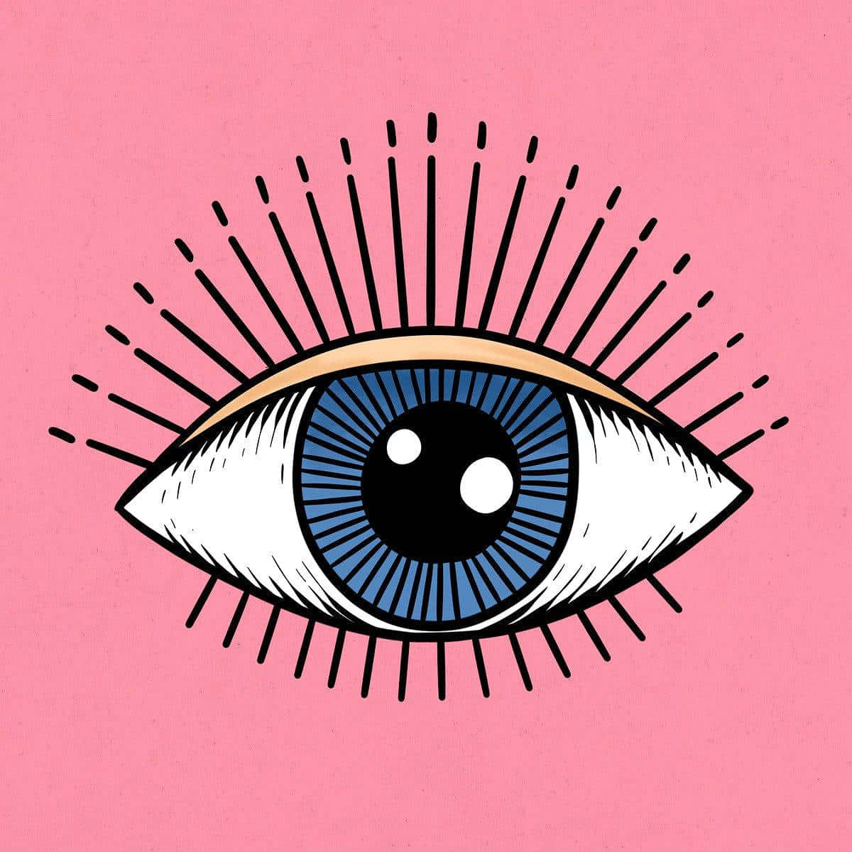 Evil Eye Illustration Pink Background Wallpaper