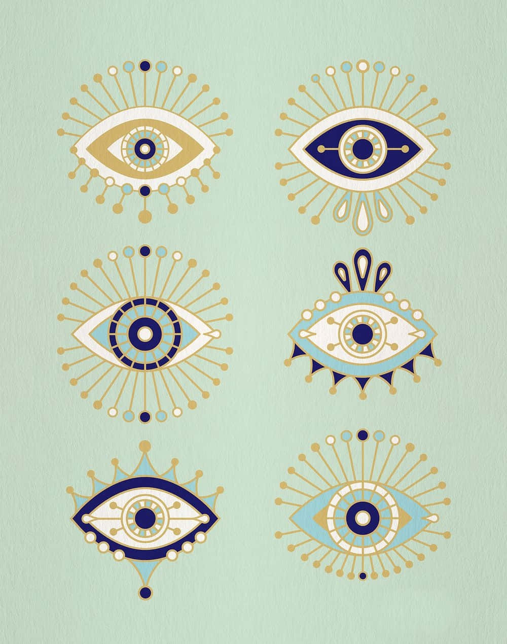 Different Evil Eye Designs iPhone Wallpaper