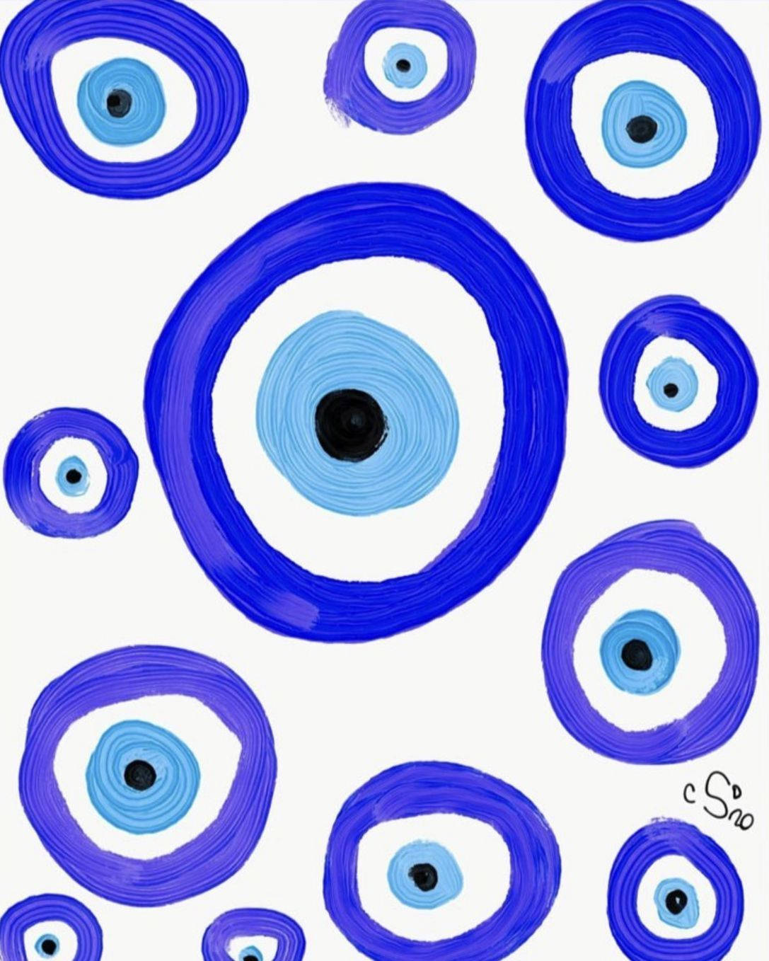 Evil Eye Paint Pattern Wallpaper