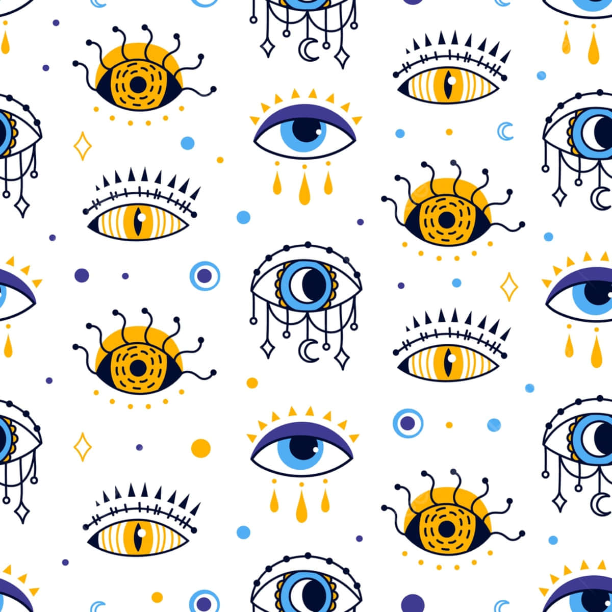 Evil Eye Pattern Aesthetic Wallpaper