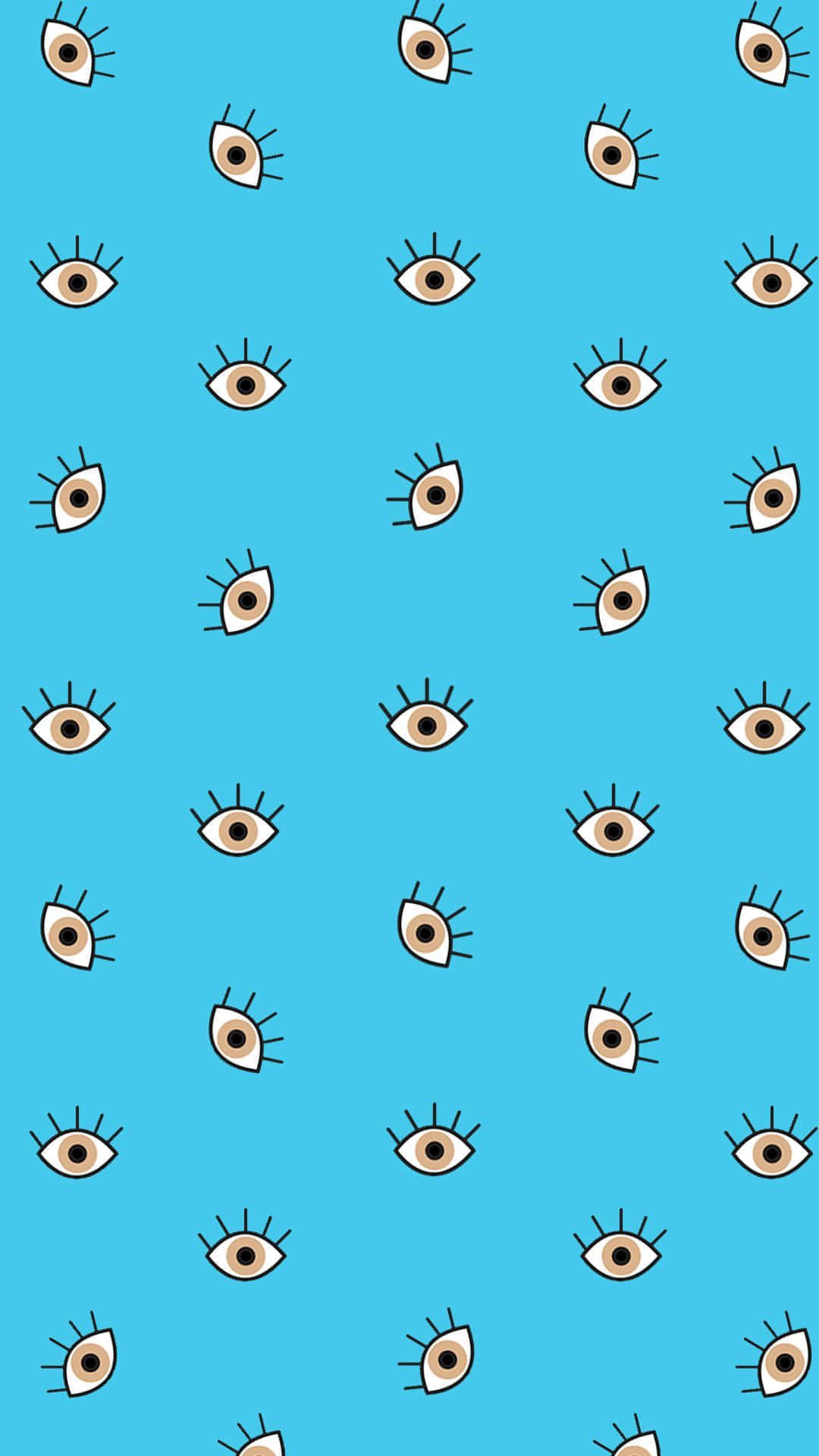 Evil Eye Pattern Blue Background Wallpaper
