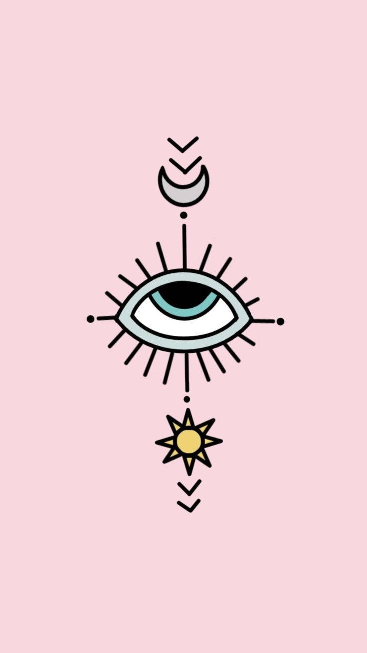 Evil Eye, Sun, And Moon Wallpaper