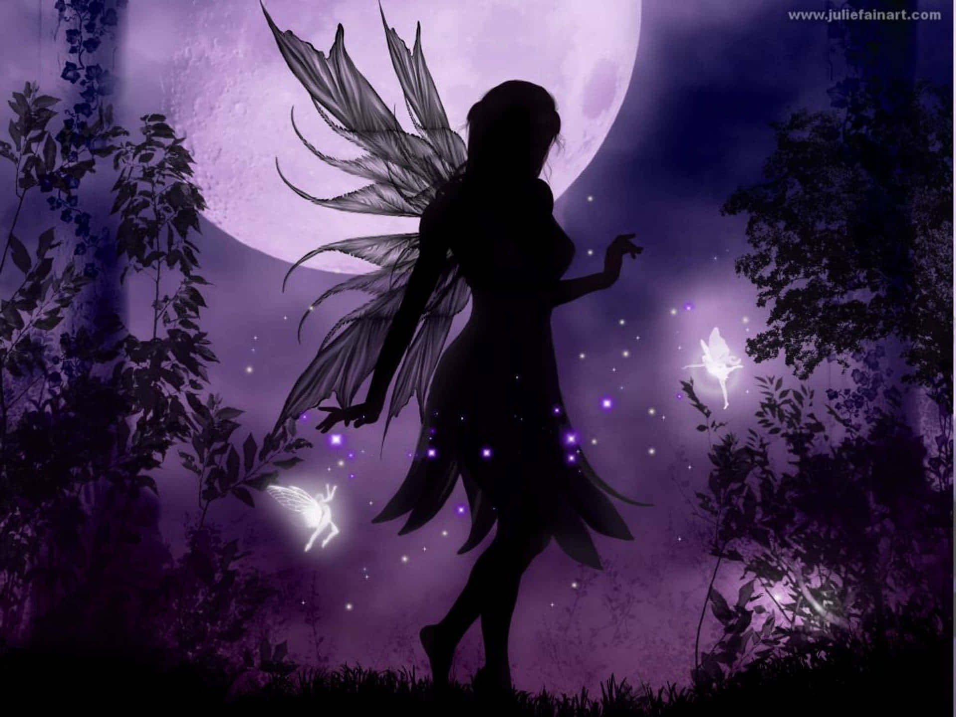 A Dark and Sinister Fairy Lurking in the Shadows Wallpaper