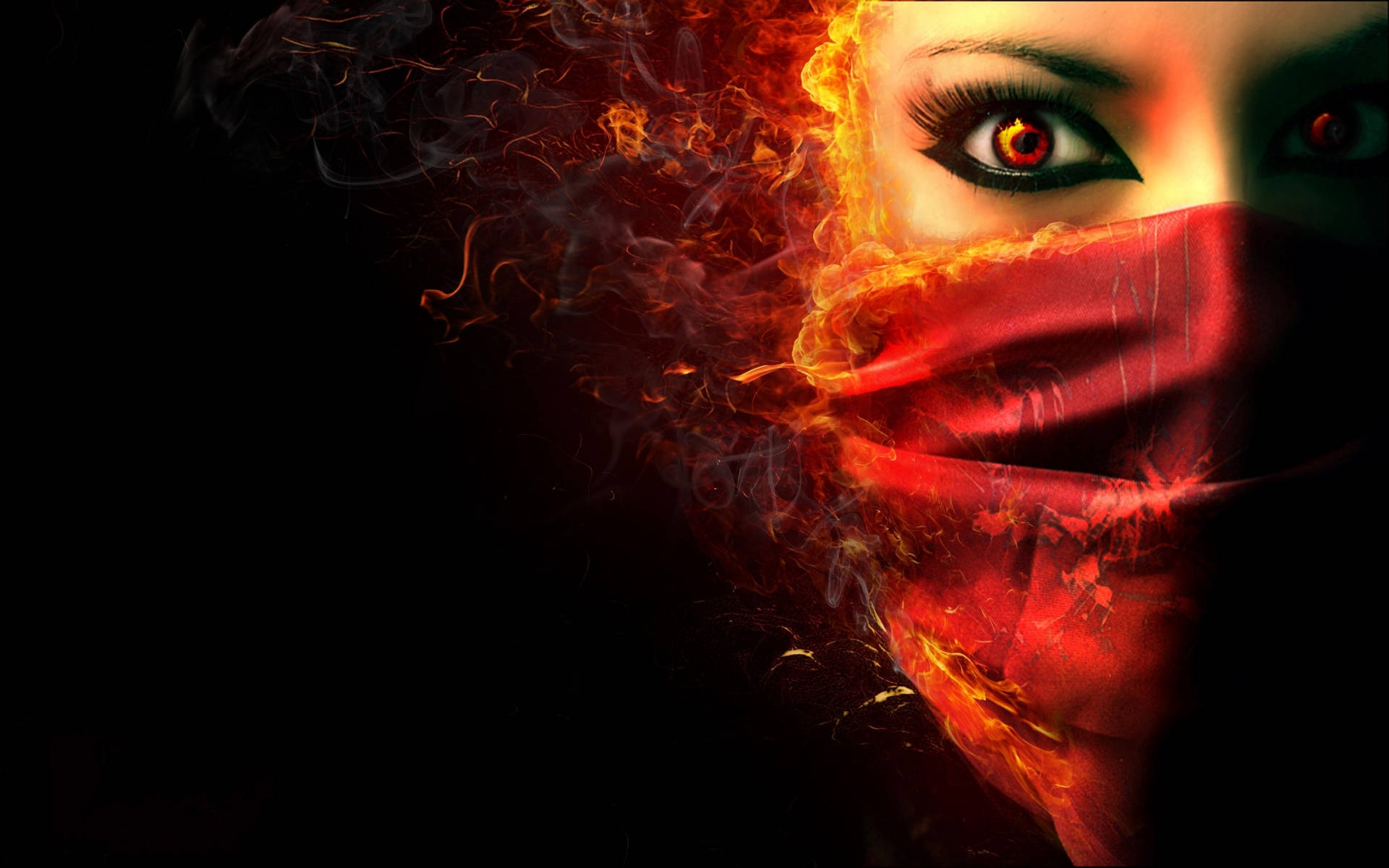 Evil Flaming Woman Bandana Wallpaper