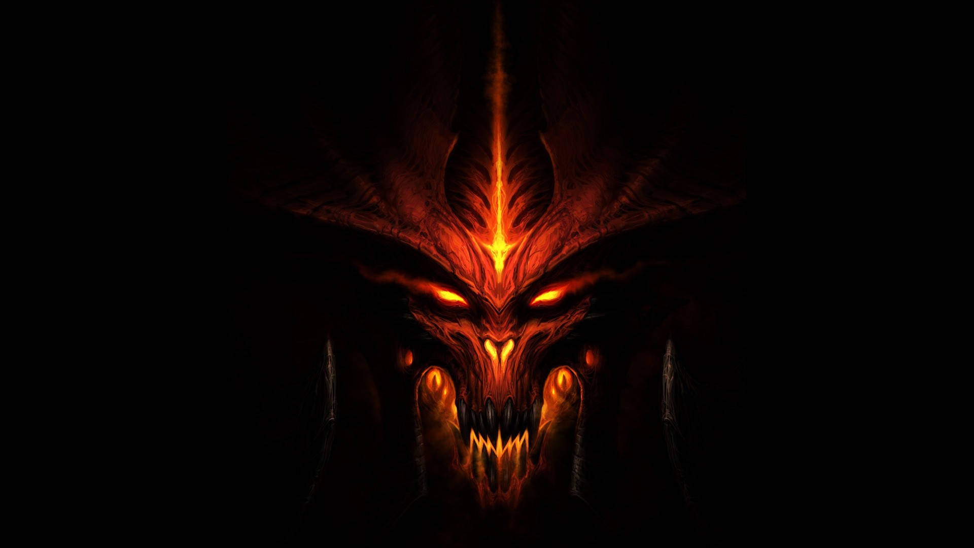 Evil Monster Glowing Red Face Wallpaper