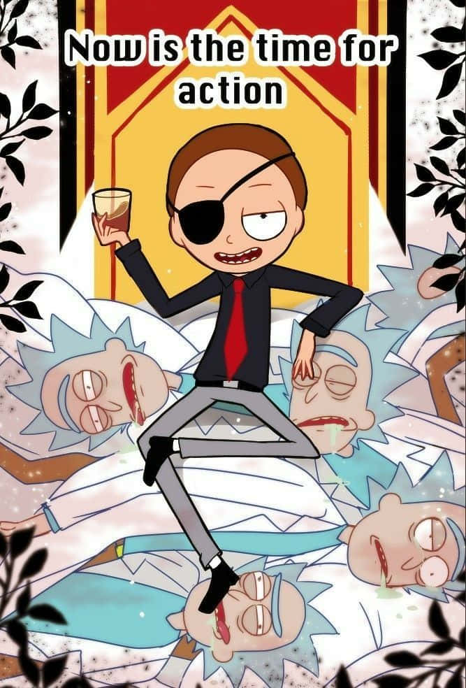Evil Morty with a cunning smile Wallpaper